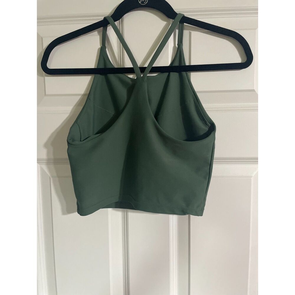 Women's Old Navy Active Green Powersoft Light Support Built in Bra Halter Tank M